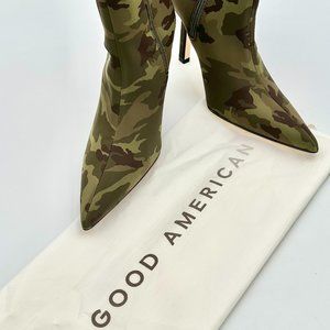 GOOD AMERICAN Kickstand Booties CAMO Size 8 Neoprene Made in Spain BNIB Mob Wife